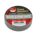 TIMCO 25m x 18mm 25m PVC Insulation Tape - Grey (5056110871103) Roll Pack 10 Pieces ITGREY