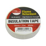 TIMCO 25m x 18mm 25m PVC Insulation Tape - White (5056110871134) Roll Pack 10 Pieces ITWHITE