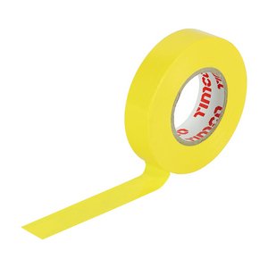 TIMCO 25m x 18mm 25000m PVC Insulation Tape - Yellow (5056110871141) Roll Pack 10 Pieces ITYELLOW