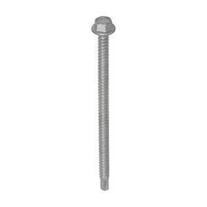 TIMCO 5.5 x 100 100mm Metal Construction Light Section Screws - Hex - Self-Drilling - Exterior - Silver Organic (5055331815019) Box 100 Pieces L100B