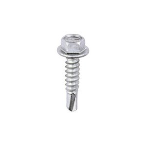TIMCO 5.5 x 25 25mm Metal Construction Light Section Screws - Hex - Self-Drilling - Exterior - Silver Organic (5055017553471) Box 100 Pieces L25B