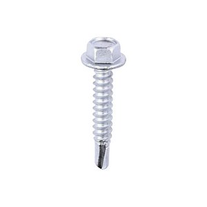 TIMCO 5.5 x 32 32mm Metal Construction Light Section Screws - Hex - Self-Drilling - Exterior - Silver Organic (5055017553488) Box 100 Pieces L32B