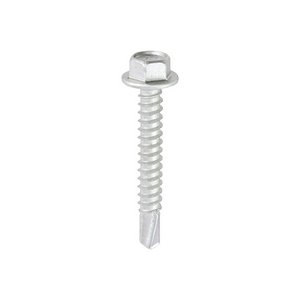 TIMCO 5.5 x 38 38mm Metal Construction Light Section Screws - Hex - Self-Drilling - Exterior - Silver Organic (5055017553495) Box 100 Pieces L38B