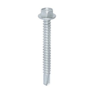 TIMCO 5.5 x 50 50mm Metal Construction Light Section Screws - Hex - Self-Drilling - Exterior - Silver Organic (5055017553501) Box 100 Pieces L50B