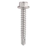 TIMCO 5.5 x 50 Metal Construction Light Section Screws - Hex - Self-Drilling - Exterior - Silver Organic (5055893307427) TIMbag 120 Pieces L50BB