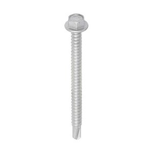 TIMCO 5.5 x 70 70mm Metal Construction Light Section Screws - Hex - Self-Drilling - Exterior - Silver Organic (5055017553518) Box 100 Pieces L70B