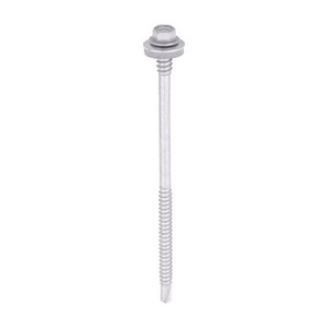 TIMCO 5.5/6.3 x 115 115mm Metal Construction Composite Panel Screws - Hex - EPDM Washer - Self-Drilling - Exterior - Silver Organic (5055331815149) Box 100 Pieces LH115W16B