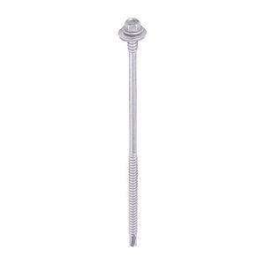 TIMCO 5.5/6.3 x 150 150mm Metal Construction Composite Panel Screws - Hex - EPDM Washer - Self-Drilling - Exterior - Silver Organic (5056110873381) Box 100 Pieces LH150W16B