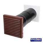 TIMLOC 127 x 350 Timloc Aero Core Through-Wall Vent Set with Baffle - Brown - ACV7BR (5036889017674) Bag 1 Each LOCACV7BR