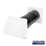 TIMLOC 127 x 350 Timloc Aero Core Through Wall Vent Set with Cowl and Baffle - White - ACV7CWH (5036889009181) Bag 1 Each LOCACV7CWH