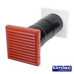 TIMLOC 127 x 350 Timloc Aero Core Through-Wall Vent Set with Baffle - Terracotta - ACV7TE (5036889009143) Bag 1 Each LOCACV7TE