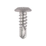 TIMCO 4.8 x 16 16mm Metal Construction Sheet & Framing Screws - PH - Low Profile Pan - Exterior - Silver Organic (5055017582976) Box 500 Pieces LPP16