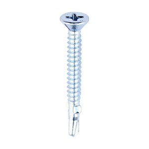 TIMCO 5.5 x 50 50mm Metal Construction Timber to Light Section Screws - Countersunk - Wing-Tip - Self-Drilling - Zinc (5055017532179) Box 200 Pieces LW50B