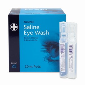 Reliance Medical 20ml Eye Wash Saline - Pods (5060131889016) Box 25 Pieces MED901