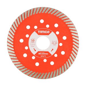 TIMCO 115 x 22.2 Premium Diamond Blade - Turbo Continuous (5055331802118) Box 1 Each MM115222