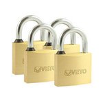 TIMCO 40mm Brass Padlocks Key Alike (5055893334508) Backing Card 4 Pieces P40KA
