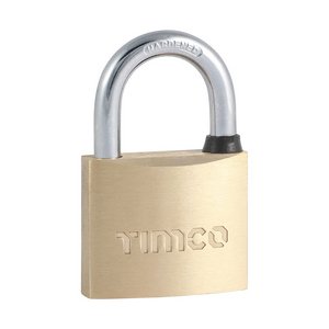 TIMCO 40mm Brass Padlock (5055893300985) Blister Pack 2 Pieces P40X2