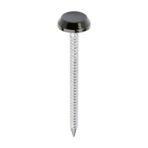 TIMCO 50mm Polymer Headed Nails - A4 Stainless Steel - Mahogany (5055331816566) Box 100 Pieces PN50BR