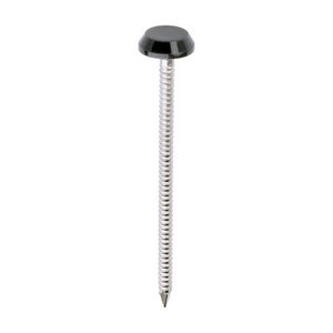 TIMCO 65mm Polymer Headed Nails - A4 Stainless Steel - Anthracite Grey (5055893377178) Box 100 Pieces PN65AG