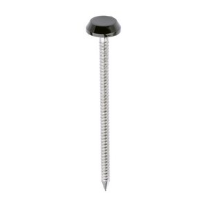 TIMCO 65mm Polymer Headed Nails - A4 Stainless Steel - Mahogany (5055331816603) Box 100 Pieces PN65BR