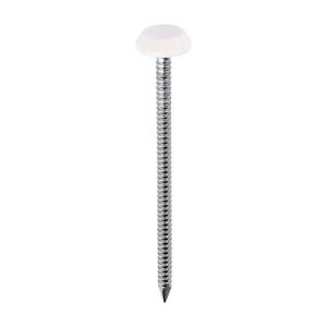 TIMCO 65mm Polymer Headed Nails - A4 Stainless Steel - Cream (5055893377192) Box 100 Pieces PN65CC