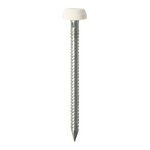 TIMCO 30mm Polymer Headed Pins - Stainless Steel - White (5055893385180) TIMpac 60 Pieces PP30WP