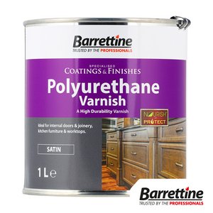 Barrettine 1L 115mm Polyurethane Varnish - Satin (5015861004871) Tin 1 Each PSVA001