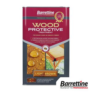 Barrettine 5L 179mm Wood Protective Treatment - Light Brown (5015861003492) Tin 1 Each PTLB005