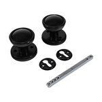 TIMCO 50mm Plastic Rim / Mortice Knob Set - Black (5055893379073) Plain Bag 1 Pairs RPKSB
