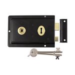 TIMCO 156 x 106mm Rim Sash Lock Fluted - Black (5055893379059) Plain Bag 1 Each RSLFB
