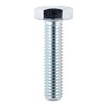 TIMCO M16 x 50 Set Screws - Grade 8.8 - Zinc (5055331841834) Box 50 Pieces S1650Z