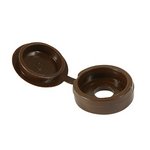 TIMCO To fit 3.0 to 4.5 Screw Hinged Screw Caps - Small - Brown (5055893386712) TIMbag 100 Pieces SHCCBROWNP