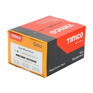 TIMCO 1400pcs Solo Chipboard & Woodscrews - Mixed Pack - PZ - Double Countersunk - Yellow (5055331835314) Box 1400 Pieces SOLOMP