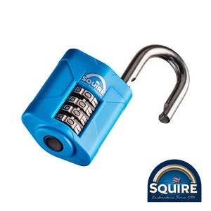 Squire 50mm Combination Padlock - Stainless Steel Open Shackle - CP50S (5012245029659) Blister Pack 1 Each SQR701002