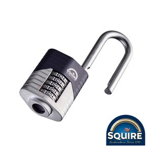 Squire 60mm Vulcan Combination Padlock - Boron 2.5IN Long Shackle - VULCAN COMBI 60/2.5 (5012245035636) Blister Pack 1 Each SQR701010
