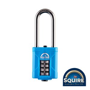 Squire 50mm Combination Padlock - Stainless Steel 2.5IN Long Shackle - CP50S/2.5 (5012245039429) Blister Pack 1 Each SQR701444