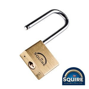 Squire 40mm Premium Brass Lion Padlock - 2.5IN Long Shackle - LN4/2.5 (5012245002706) Blister Pack 1 Each SQR701722