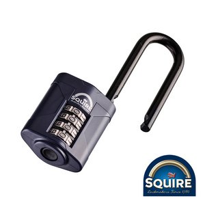 Squire 50mm Combination Padlock - Steel 2.5IN Long Shackle - CP50/2.5 (5012245021813) Blister Pack 1 Each SQR701992