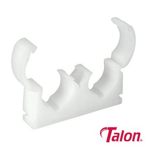 Talon 22mm 15mm Double Hinged Clip - White - TD22 (5060002350089) Bag 50 Pieces TALTD22
