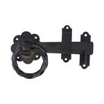 TIMCO 6IN Ring Gate Latch - Twisted - Black (5055893366820) TIMbag 1 Each TRGL6BP