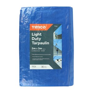 TIMCO 2 x 3m Tarpaulin - Light Duty (5055893371763) Bag 1 Each TTL23