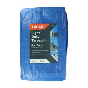 TIMCO 4 x 5m Tarpaulin - Light Duty (5055893371770) Bag 1 Each TTL45