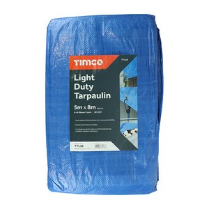 TIMCO 5 x 8m Tarpaulin - Light Duty (5055893371787) Bag 1 Each TTL58
