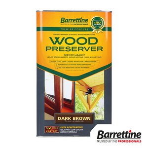Barrettine 5L 179mm Wood Preserver - Dark Brown (5015861003959) Tin 1 Each WODB005