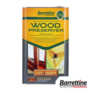 Barrettine 5L 181mm Wood Preserver - Light Brown (5015861004017) Tin 1 Each WOLB005