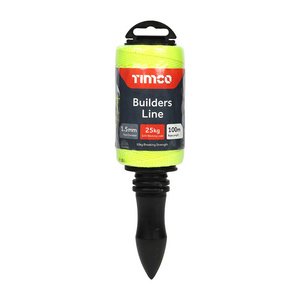 TIMCO 1.5mm x 100m Builders Line - Yellow - Winder (5055893359686) Unit 1 Each YBL100W