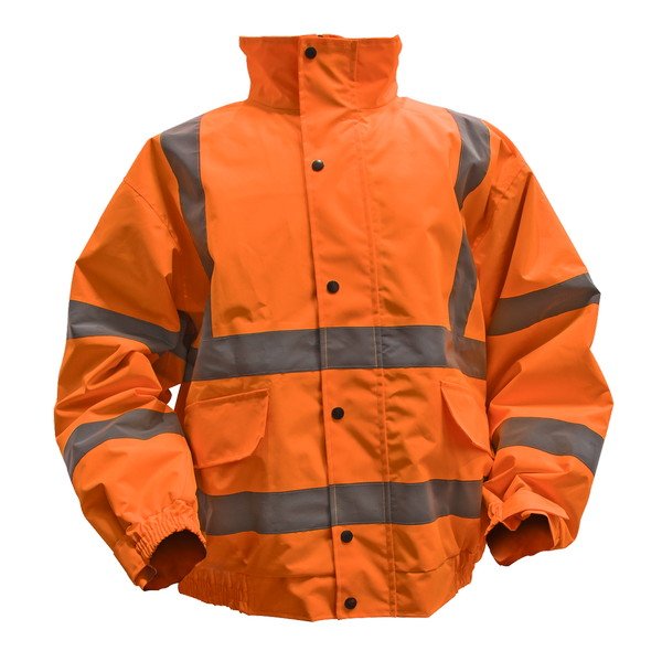 Sealey Worksafe® Hi- Vis Orange Jacket with Quilted Lining, Elasticated Waist & Cuffs - Large (5054511897395) 802LO