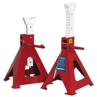 Sealey Auto Rise Ratchet Axle Stands (Pair) 10 Tonne Capacity per Stand (5054511097894) AAS10000