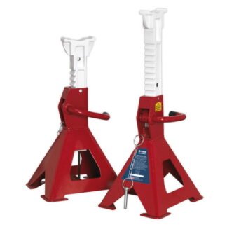 Sealey Auto Rise Ratchet Axle Stands (Pair) 3 Tonne Capacity per Stand (5054511097870) AAS3000
