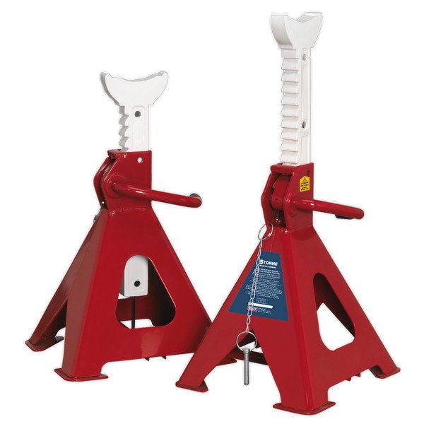 Sealey Auto Rise Ratchet Axle Stands (Pair) 5 Tonne Capacity per Stand (5054511097887) AAS5000
